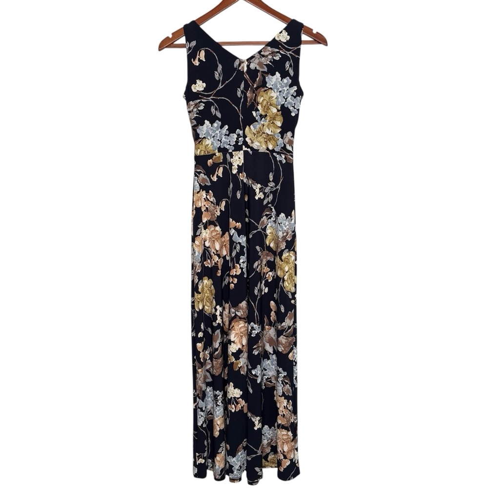 Ralph Lauren Black Label Petite Floral Sleeveless Jersey Maxi Dress Size 0P - Picture 7 of 14